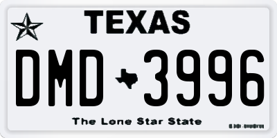 TX license plate DMD3996