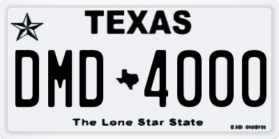 TX license plate DMD4000