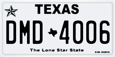 TX license plate DMD4006