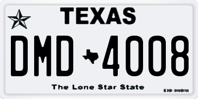 TX license plate DMD4008