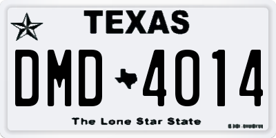 TX license plate DMD4014