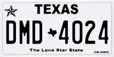 TX license plate DMD4024