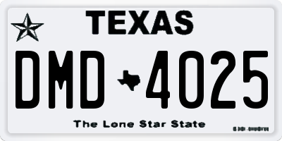 TX license plate DMD4025
