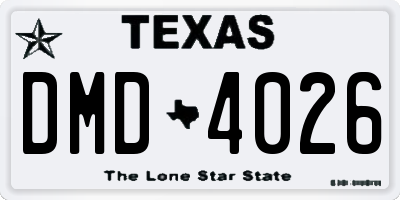 TX license plate DMD4026