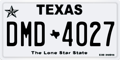 TX license plate DMD4027