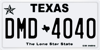 TX license plate DMD4040