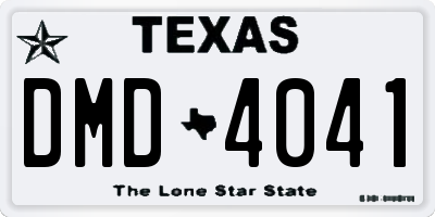 TX license plate DMD4041