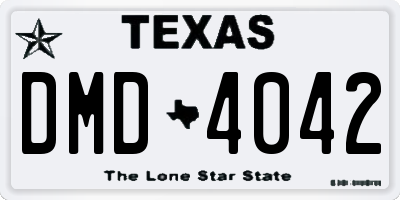 TX license plate DMD4042