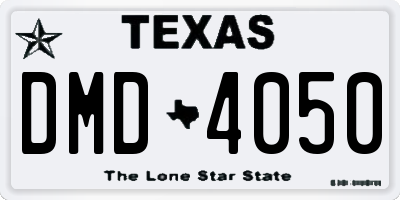TX license plate DMD4050