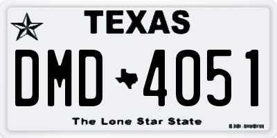 TX license plate DMD4051