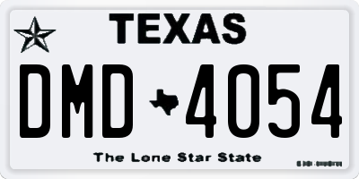 TX license plate DMD4054
