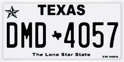 TX license plate DMD4057