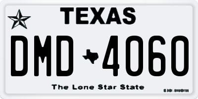 TX license plate DMD4060