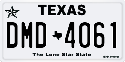 TX license plate DMD4061