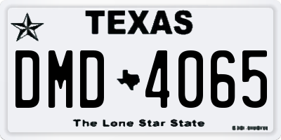 TX license plate DMD4065