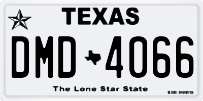 TX license plate DMD4066