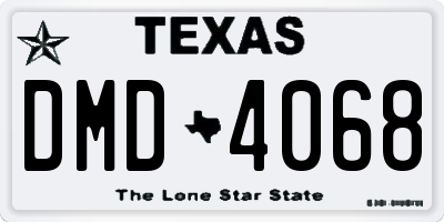 TX license plate DMD4068