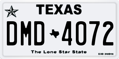 TX license plate DMD4072