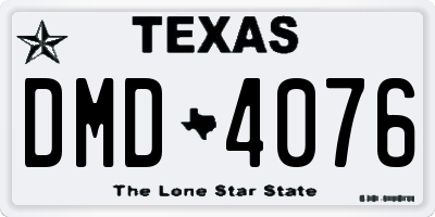 TX license plate DMD4076