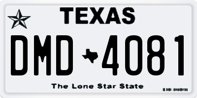 TX license plate DMD4081
