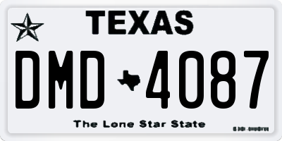 TX license plate DMD4087