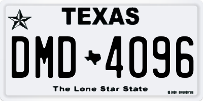 TX license plate DMD4096