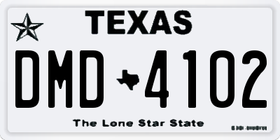 TX license plate DMD4102