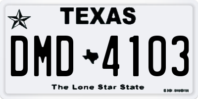 TX license plate DMD4103