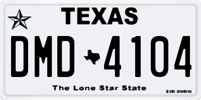 TX license plate DMD4104