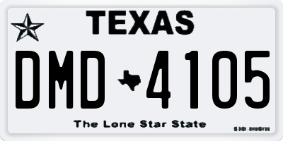TX license plate DMD4105