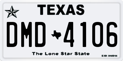 TX license plate DMD4106