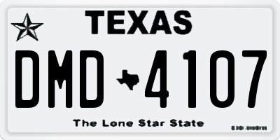 TX license plate DMD4107