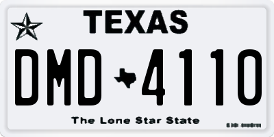 TX license plate DMD4110