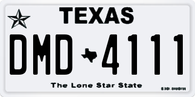TX license plate DMD4111