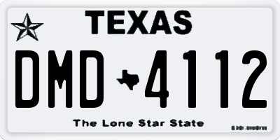 TX license plate DMD4112