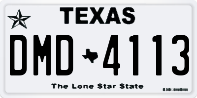 TX license plate DMD4113