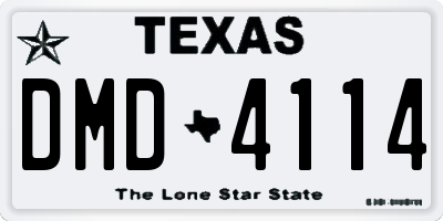 TX license plate DMD4114
