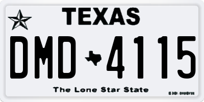 TX license plate DMD4115
