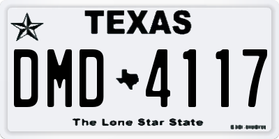 TX license plate DMD4117