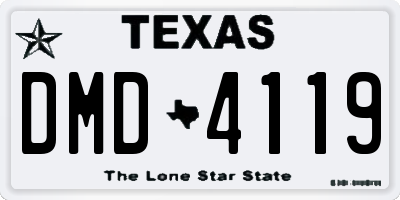 TX license plate DMD4119