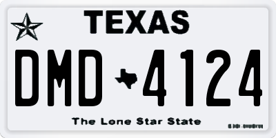 TX license plate DMD4124