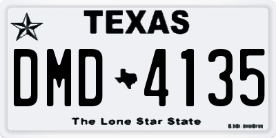 TX license plate DMD4135