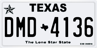 TX license plate DMD4136