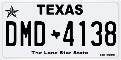 TX license plate DMD4138