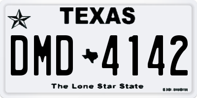 TX license plate DMD4142