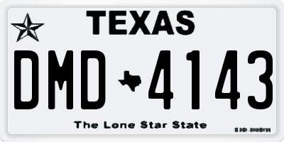 TX license plate DMD4143