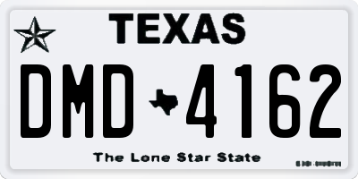 TX license plate DMD4162