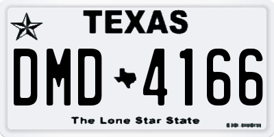 TX license plate DMD4166