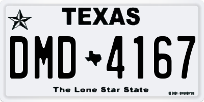 TX license plate DMD4167