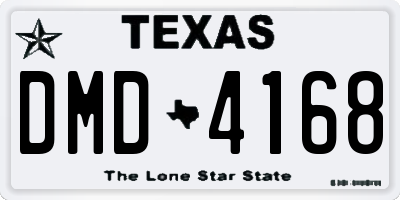 TX license plate DMD4168